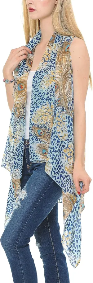 Womens Summer Kimono Vest Long Sheer Sleeveless