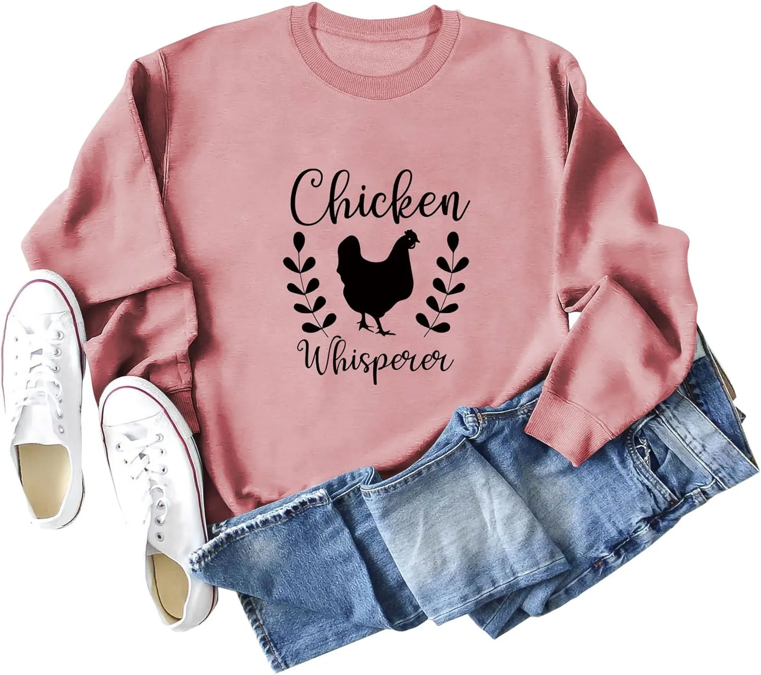 YourTops Chicken Whisperer Sweatshirt Funny Chicken Shirt Women Farm Shirt